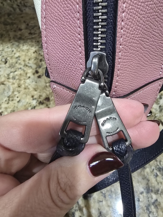 Coach Jordyn Colorblock Backpack Chalk White & Pink Leather MSRP$348